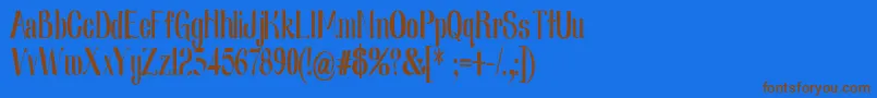 Nearlydigcon Font – Brown Fonts on Blue Background