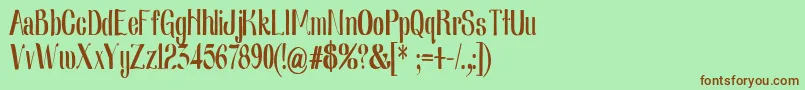 Шрифт Nearlydigcon – коричневые шрифты на зелёном фоне