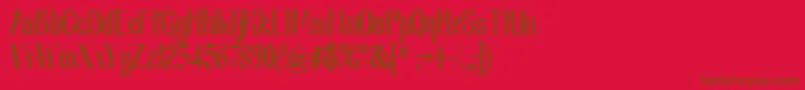 Nearlydigcon-fontti – ruskeat fontit punaisella taustalla