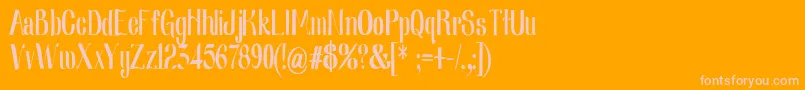 Nearlydigcon-fontti – vaaleanpunaiset fontit oranssilla taustalla