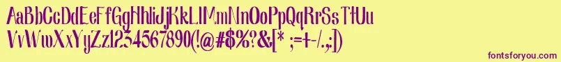 Nearlydigcon Font – Purple Fonts on Yellow Background
