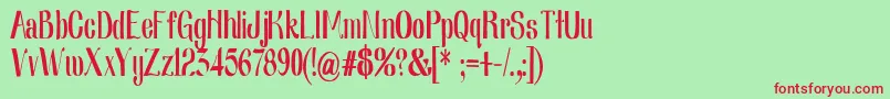 Nearlydigcon-fontti – punaiset fontit vihreällä taustalla