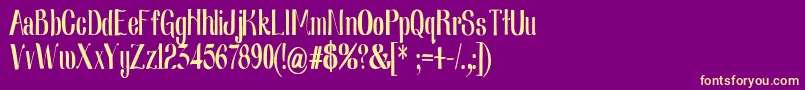 Nearlydigcon Font – Yellow Fonts on Purple Background