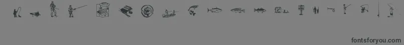 FishingAnyone Font – Black Fonts on Gray Background