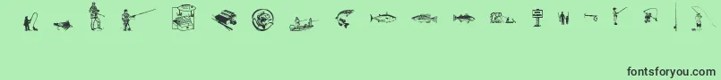 FishingAnyone Font – Black Fonts on Green Background