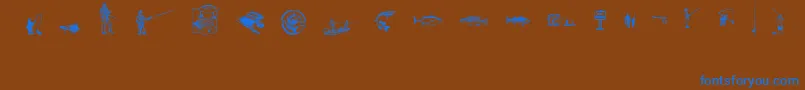 FishingAnyone Font – Blue Fonts on Brown Background