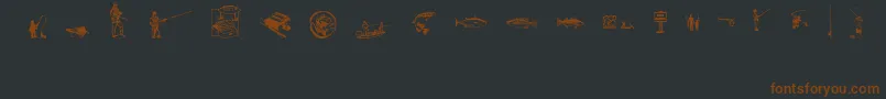 Czcionka FishingAnyone – brązowe czcionki na czarnym tle