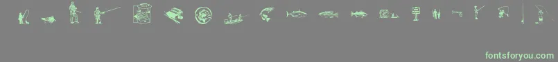 FishingAnyone Font – Green Fonts on Gray Background