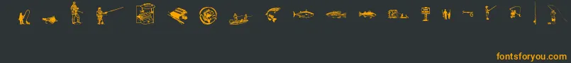 FishingAnyone Font – Orange Fonts on Black Background