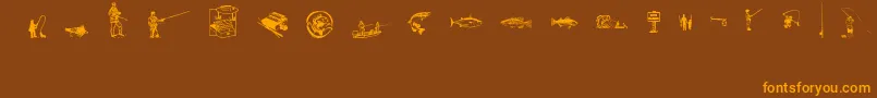 FishingAnyone Font – Orange Fonts on Brown Background
