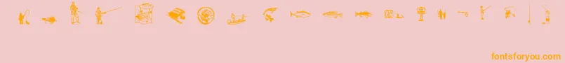 FishingAnyone Font – Orange Fonts on Pink Background