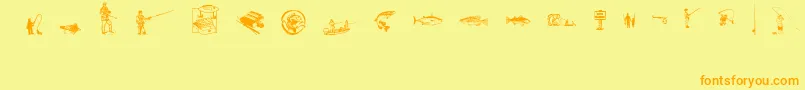 FishingAnyone Font – Orange Fonts on Yellow Background