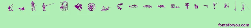 FishingAnyone Font – Purple Fonts on Green Background