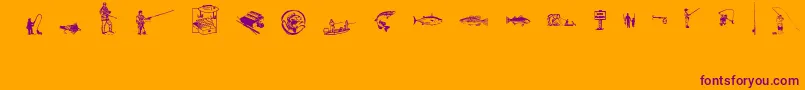 FishingAnyone Font – Purple Fonts on Orange Background