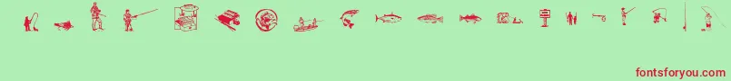 FishingAnyone Font – Red Fonts on Green Background