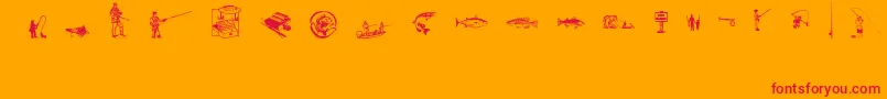 FishingAnyone Font – Red Fonts on Orange Background