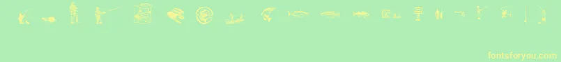 FishingAnyone Font – Yellow Fonts on Green Background