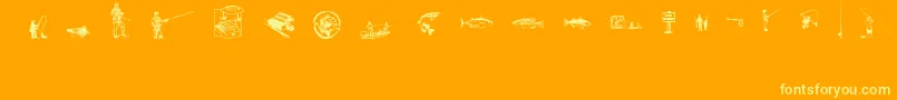 FishingAnyone Font – Yellow Fonts on Orange Background