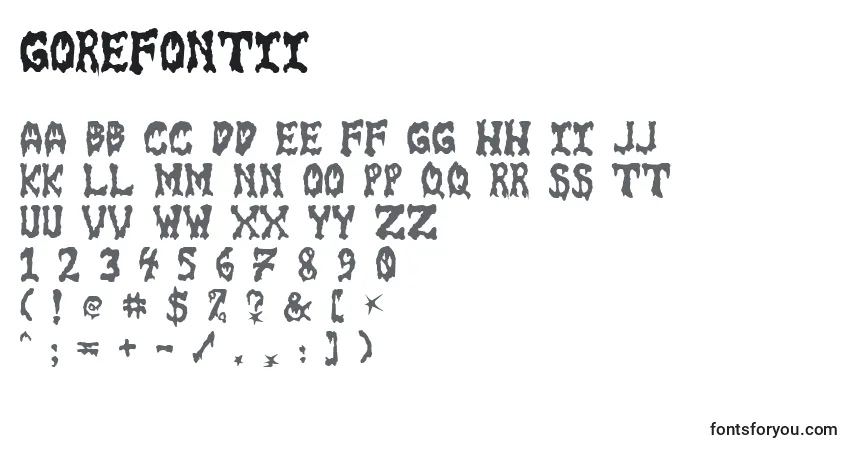 Schriftart GoreFontIi – Alphabet, Zahlen, spezielle Symbole
