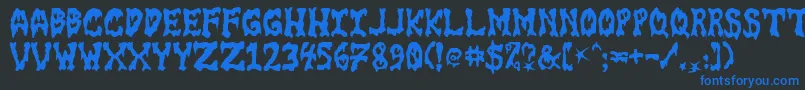 GoreFontIi Font – Blue Fonts on Black Background