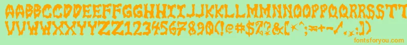 GoreFontIi Font – Orange Fonts on Green Background