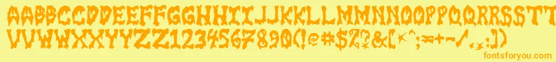 GoreFontIi Font – Orange Fonts on Yellow Background
