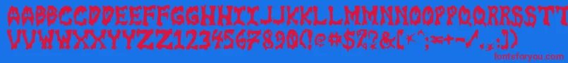 GoreFontIi Font – Red Fonts on Blue Background