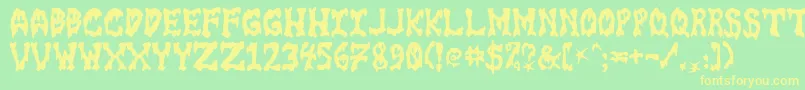 GoreFontIi Font – Yellow Fonts on Green Background