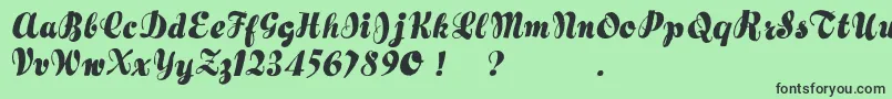 Шрифт Hertziano – чёрные шрифты на зелёном фоне