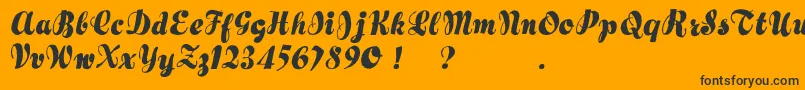 Hertziano Font – Black Fonts on Orange Background