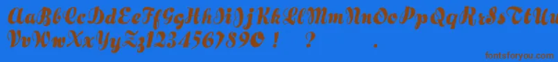 Шрифт Hertziano – коричневые шрифты на синем фоне