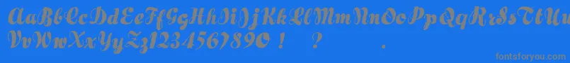 Hertziano-Schriftart – Graue Schriften auf blauem Hintergrund