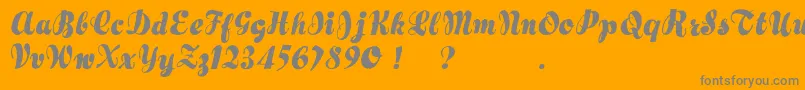 Hertziano-Schriftart – Graue Schriften auf orangefarbenem Hintergrund