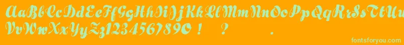 Шрифт Hertziano – зелёные шрифты на оранжевом фоне