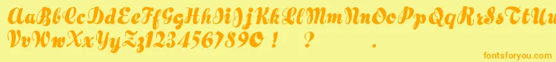 Hertziano Font – Orange Fonts on Yellow Background