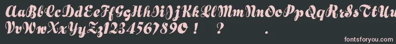 Шрифт Hertziano – розовые шрифты на чёрном фоне