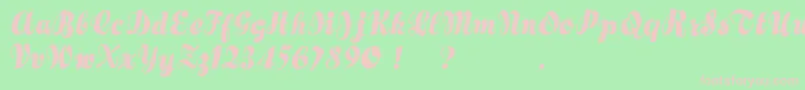 Шрифт Hertziano – розовые шрифты на зелёном фоне