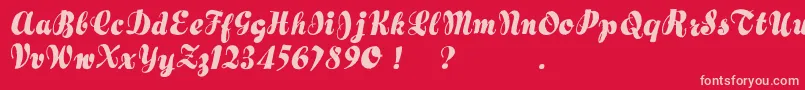 Hertziano-fontti – vaaleanpunaiset fontit punaisella taustalla