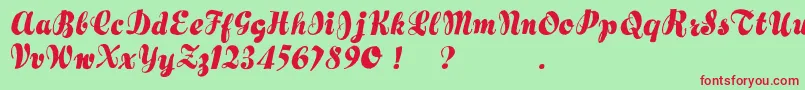 Hertziano Font – Red Fonts on Green Background