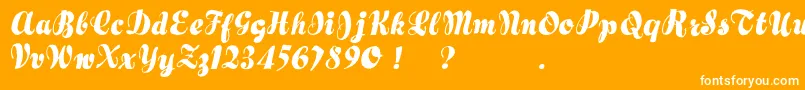 Hertziano-Schriftart – Weiße Schriften auf orangefarbenem Hintergrund