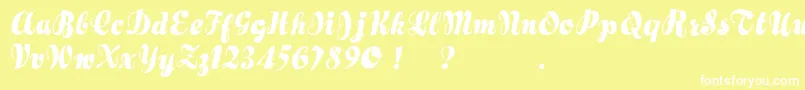 Шрифт Hertziano – белые шрифты на жёлтом фоне