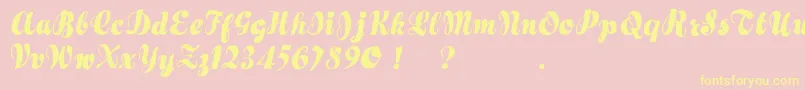 Hertziano Font – Yellow Fonts on Pink Background