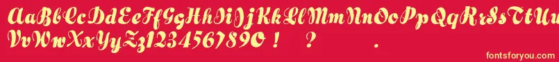 Hertziano Font – Yellow Fonts on Red Background