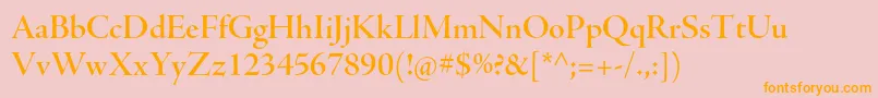 AjensonproSemibolddisp Font – Orange Fonts on Pink Background