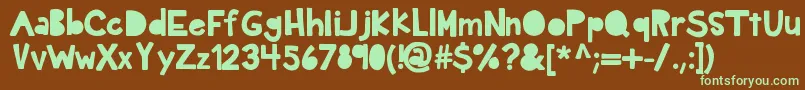 Kbdarkhour Font – Green Fonts on Brown Background