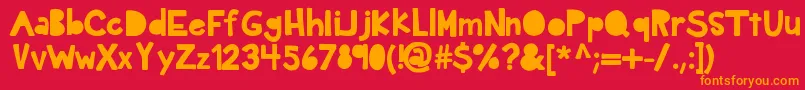 Kbdarkhour Font – Orange Fonts on Red Background