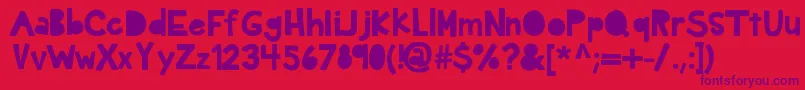 Kbdarkhour Font – Purple Fonts on Red Background