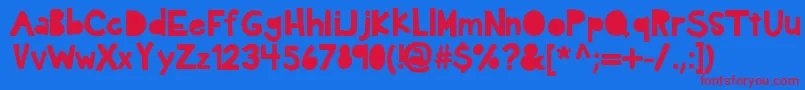 Kbdarkhour Font – Red Fonts on Blue Background