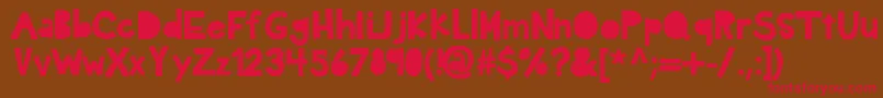 Weitere Informationen zur Kbdarkhour-Schriftart Kbdarkhour-Schriftart – Rote Schriften auf braunem Hintergrund