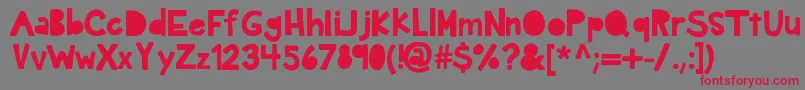 Kbdarkhour-Schriftart – Rote Schriften auf grauem Hintergrund